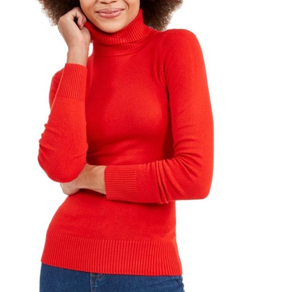 NWT French Connection Red  Roll Neck Jumper Sweater - Picture 1 of 9